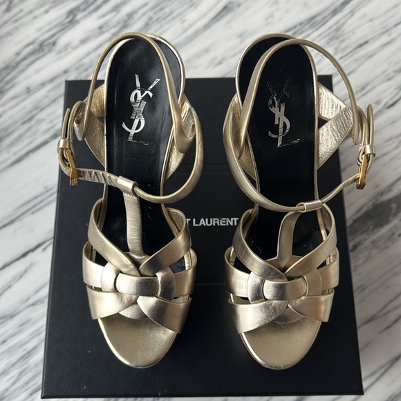 Yves Saint Laurent Tribute Sandal Platform Color Sanda Size 39 Authentic - Picture 6 of 16